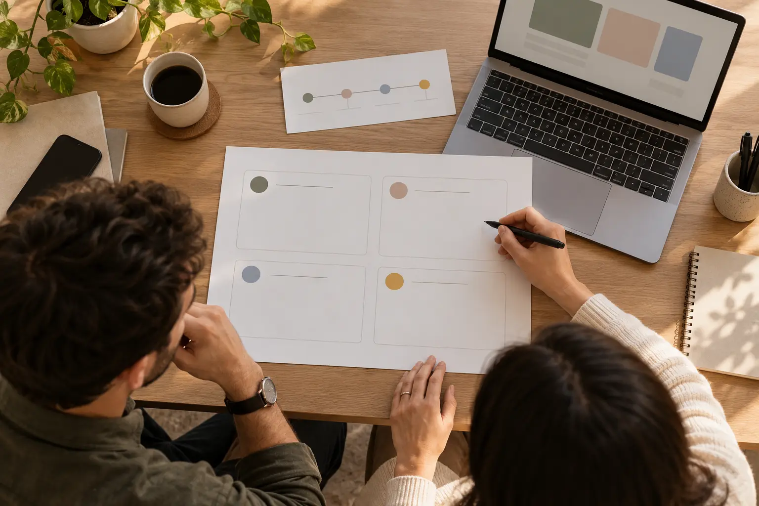 AI-generated team organizing a clear digital project brief